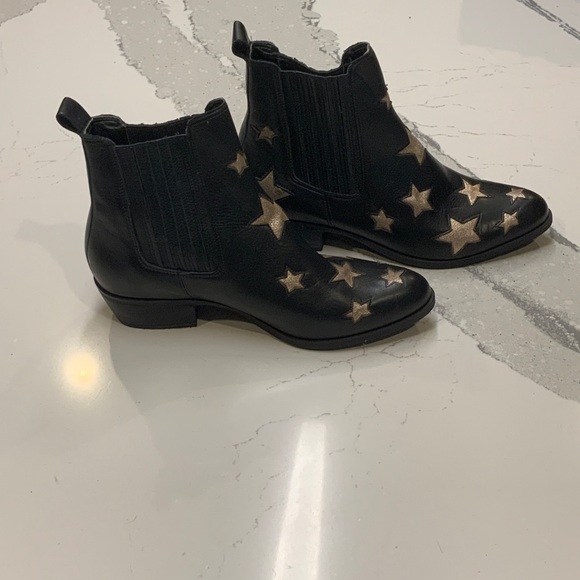 Matisse Black and Gold Star Ankle Boots Women’s 8.5 Never Worn - Picture 4 of 6